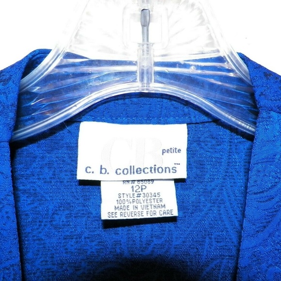 Women's 12P Jacket 10P Skirt Suit Blue CB Collecti - Picture 5 of 8